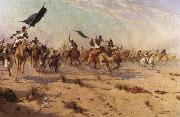 Robert Talbot Kelly The Flight of the Khalifa after his defeat at the battle of Omdurman France oil painting artist